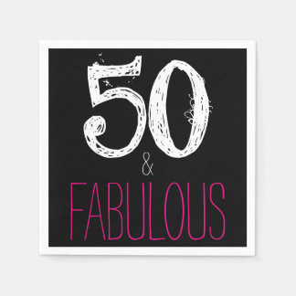 50 and Fabulous Birthday Party Paper Napkins