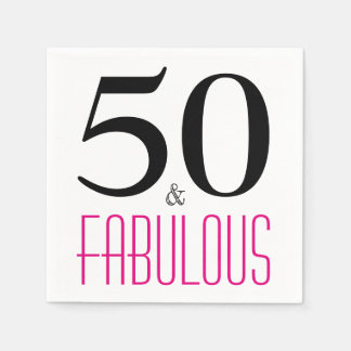 50 and Fabulous Birthday Party Paper Napkins