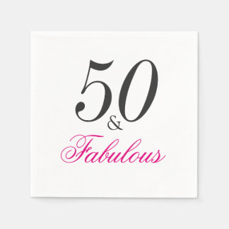 50 and Fabulous Birthday Party Paper Napkins