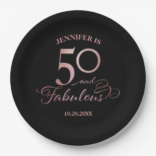 50 and Fabulous Birthday Party Paper Plate