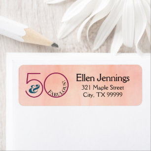 50 and Fabulous Birthday Party Return Address Label