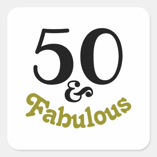 50 and Fabulous Birthday Party Square Sticker (Front)