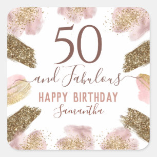 50 and Fabulous Birthday Party Sticker