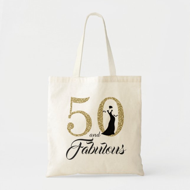 50 and Fabulous Birthday Party Tote Bag (Front)