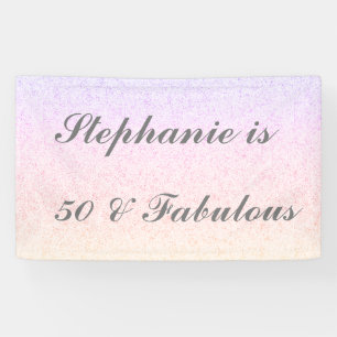 50 And Fabulous Birthday Pink Grey Purple Ombre Banner