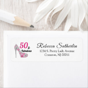 50 and Fabulous Birthday Return Address Label