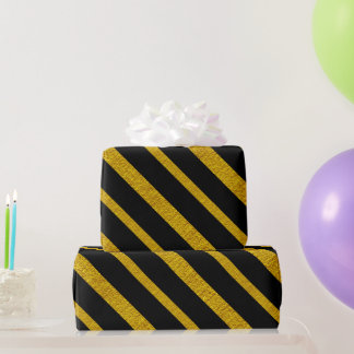 50 and Fabulous Black and Gold Wrapping Paper