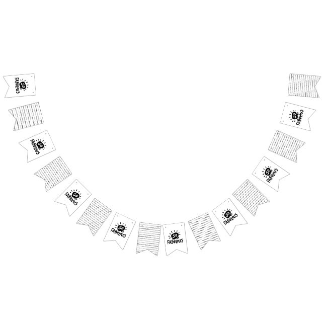 50 and Fabulous Black and White 50th Birthday Bunting (All)