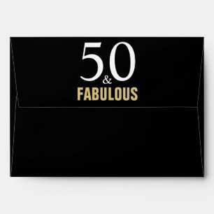 50 and Fabulous Black Gold 50th Birthday Envelope