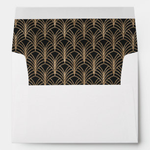 50 and Fabulous Black Gold Art Deco Return Address Envelope