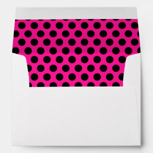 50 and Fabulous Bold Pink with Black Polka Dots Envelope