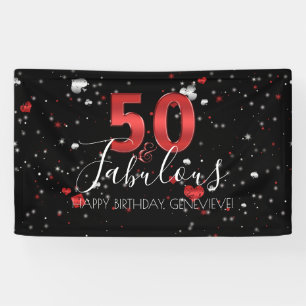 50 and Fabulous   Casino Vegas Birthday Banner