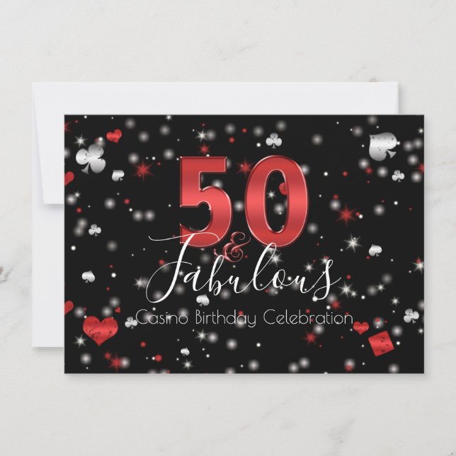 50 and Fabulous | Casino Vegas Birthday Invitation (Front)
