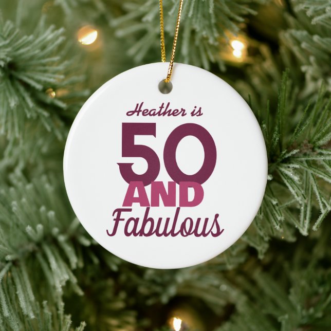 50 and Fabulous  Ceramic Ornament (Tree)