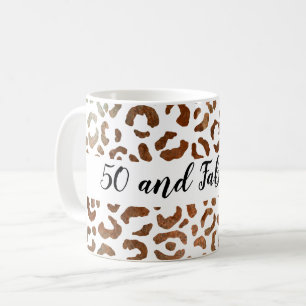 50 and Fabulous Cheetah Print Abstract Coffee Mug
