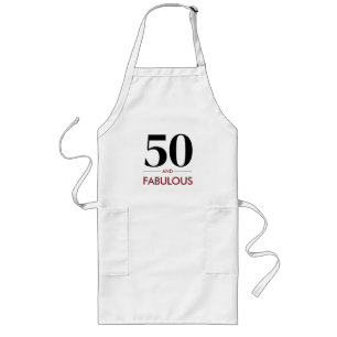 50 and Fabulous Cherry Wine Birthday Party Long Apron