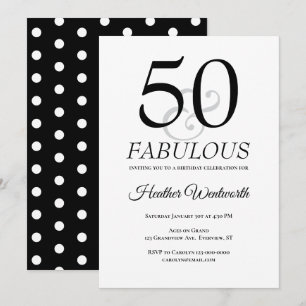 50 and Fabulous Classic Dots 50th Birthday Invitation
