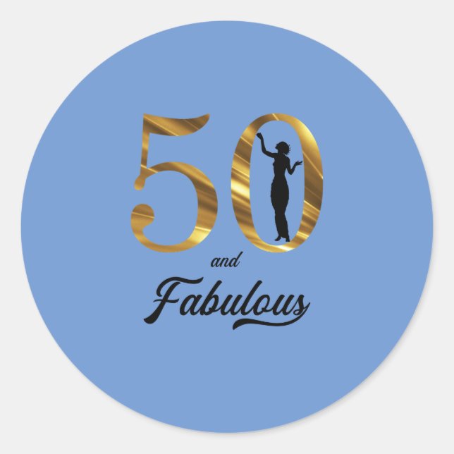 50 and Fabulous Classy Lady Classic Round Sticker (Front)