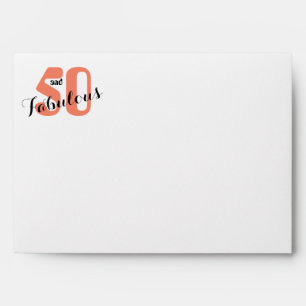 50 and Fabulous Coral 50th Birthday Party Invite Envelope
