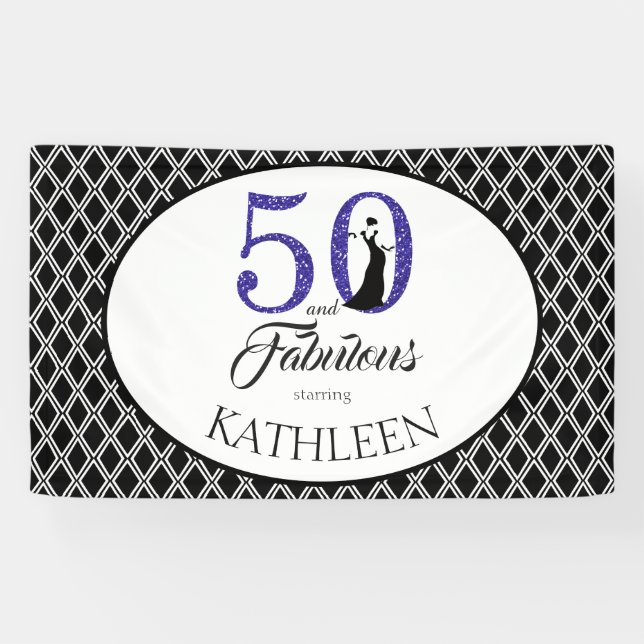 50 and Fabulous Custom 50th Birthday Banner (Horizontal)
