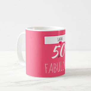 50 and Fabulous Custom Birthday Mug