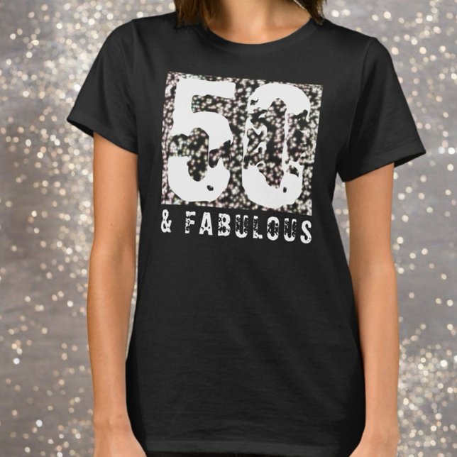 50 and fabulous custom glitter birthday party glow T-Shirt (Creator Uploaded)