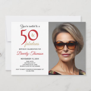 50 and Fabulous Customisable Invitation