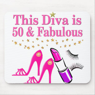50 AND FABULOUS DIVA MOUSE PAD