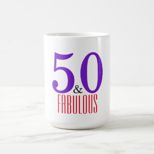 50 and fabulous   Elegant  birthday Coffee Mug