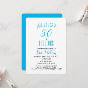50 And Fabulous Elegant Birthday Party Invitation