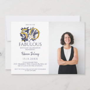 50 and Fabulous Elegant Blue Gold