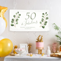 50 and fabulous elegant eucalyptus birthday party
