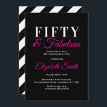 50 and Fabulous Elegant Hot Pink 50th Birthday Invitation<br><div class="desc">Fifty and Fabulous,  a fancy hot pink design,  a great way to celebrate a 50th birthday in style</div>
