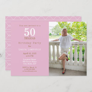 50 and Fabulous Elegant Purple 50th Birthday Party Invitation