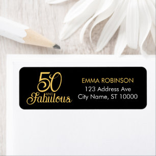 "50 and Fabulous" Fiftieth Birthday Party Address Return Address Label