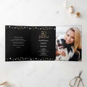 50 and fabulous fiftieth Birthday Photo TriFold