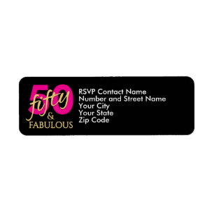 50 and Fabulous Fiftieth Birthday Return Address Label