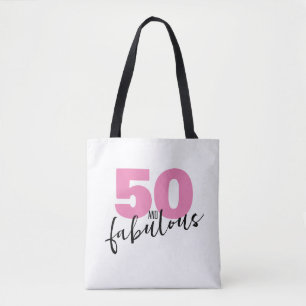 50 and fabulous gift 50th Birthday pink  Tote Bag