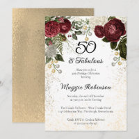 50 and Fabulous Glam Rose Floral Birthday Party
