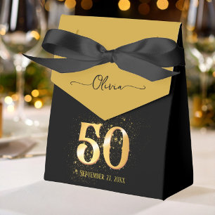 50 and Fabulous gold & black Favour Box