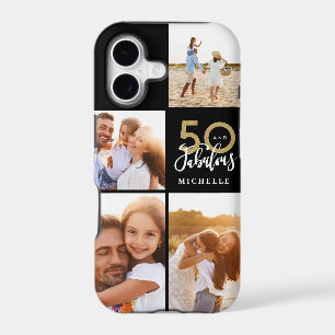 50 and fabulous gold black photo birthday