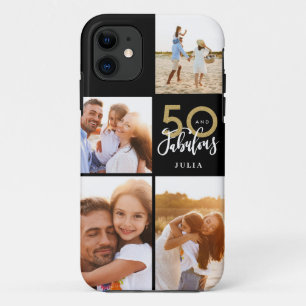 50 and fabulous gold black photo birthday  iPhone 11 case