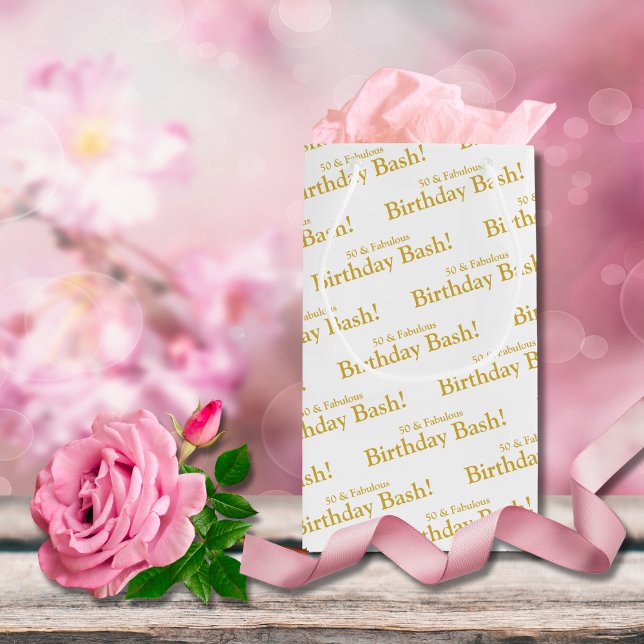 50 and Fabulous Gold Customisable Gift Bag (Creator Uploaded)