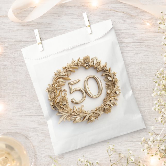 50 and Fabulous Gold Favour Bag (Clipped)