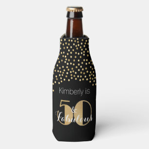 50 and Fabulous Gold Personalised Birthday Party Bottle Cooler