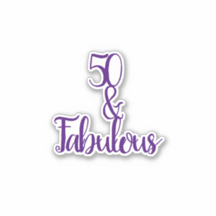 50 And Fabulous Happy 50th Birthday Purple & White