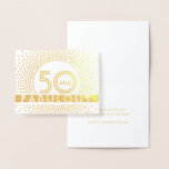 50 and Fabulous Happy Birthday Chic Vintage Deco Foil Card<br><div class="desc">Say happy 50th birthday in style with the chic luxe shine of gold real foil. All wording on this template is simple to customise. Change "50 and Fabulous" text on front for any milestone birthday or delete message inside for a blank card. The modern white and gold design features a...</div>