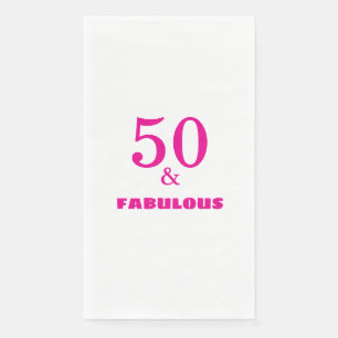 50 And Fabulous Hot Pink Birthday Party Cute Napkin
