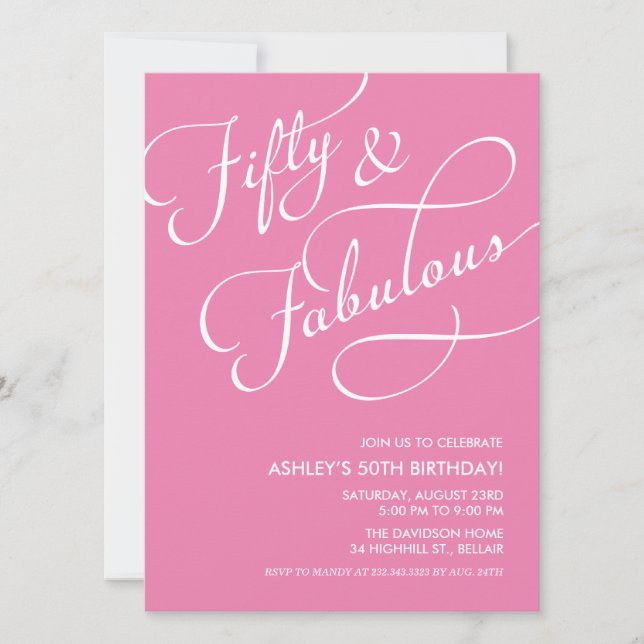 50 and Fabulous Invitations (Front)