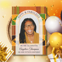 50 AND FABULOUS Kente Photo BIRTHDAY CELEBRATION